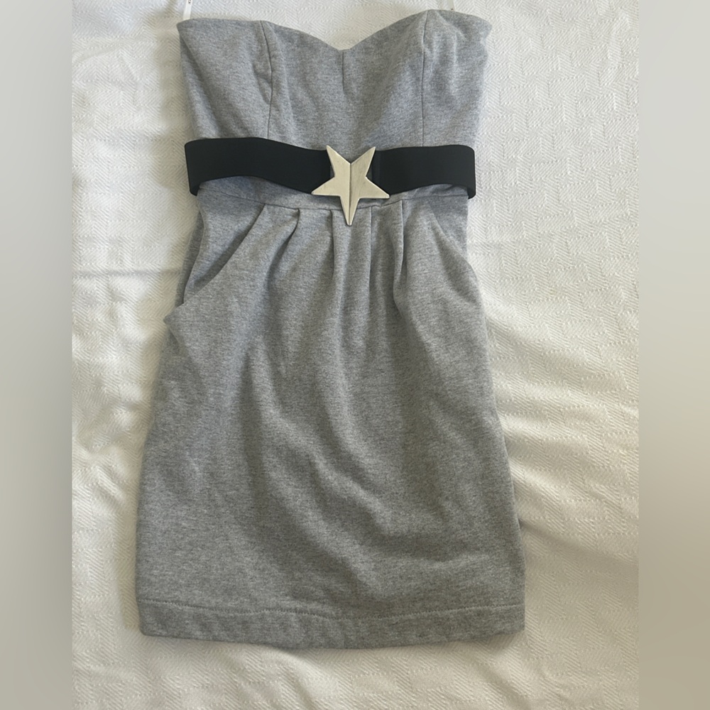 LaRok Sweetheart Neckline Strapless A-line Mini Dress with Star Belt